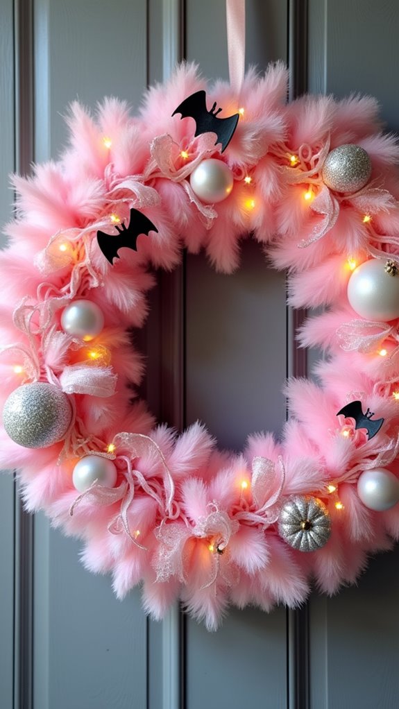 playful pink halloween decor
