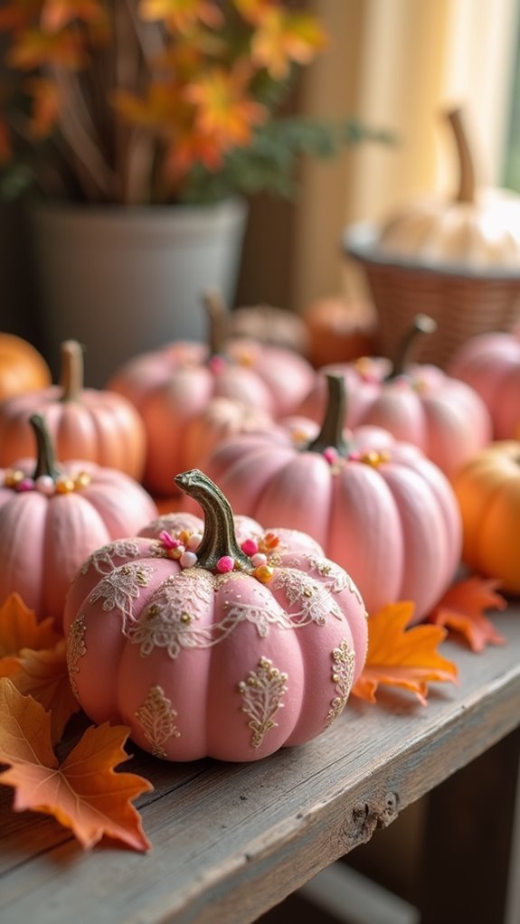 playful pink pumpkin decor