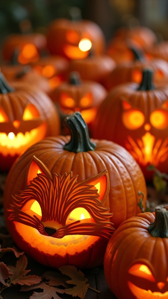 playful pumpkin animal faces