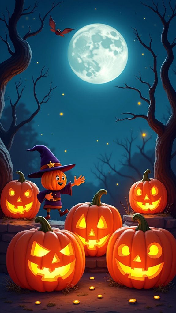 playful pumpkin cartoon characters