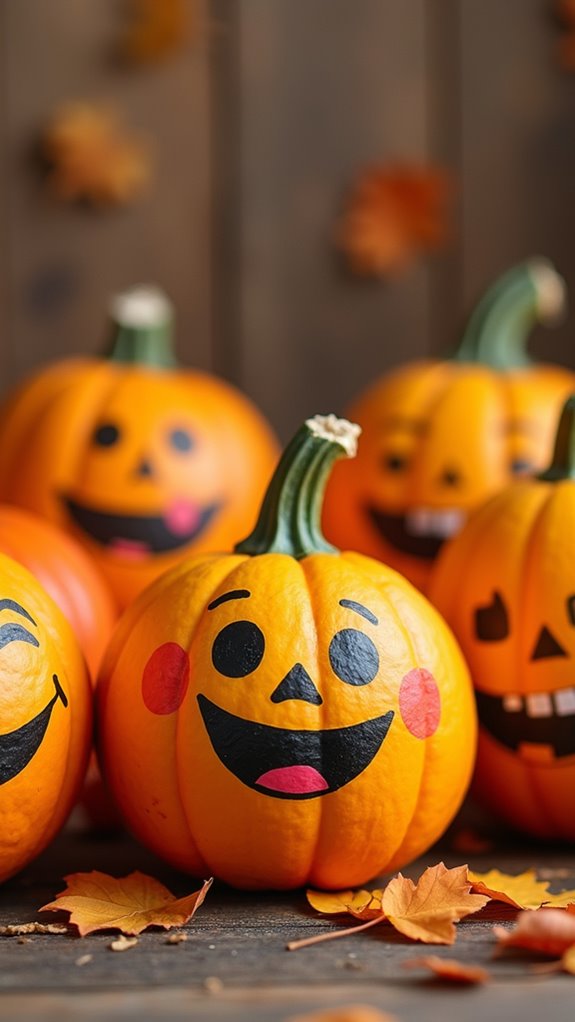 playful pumpkin emoji faces
