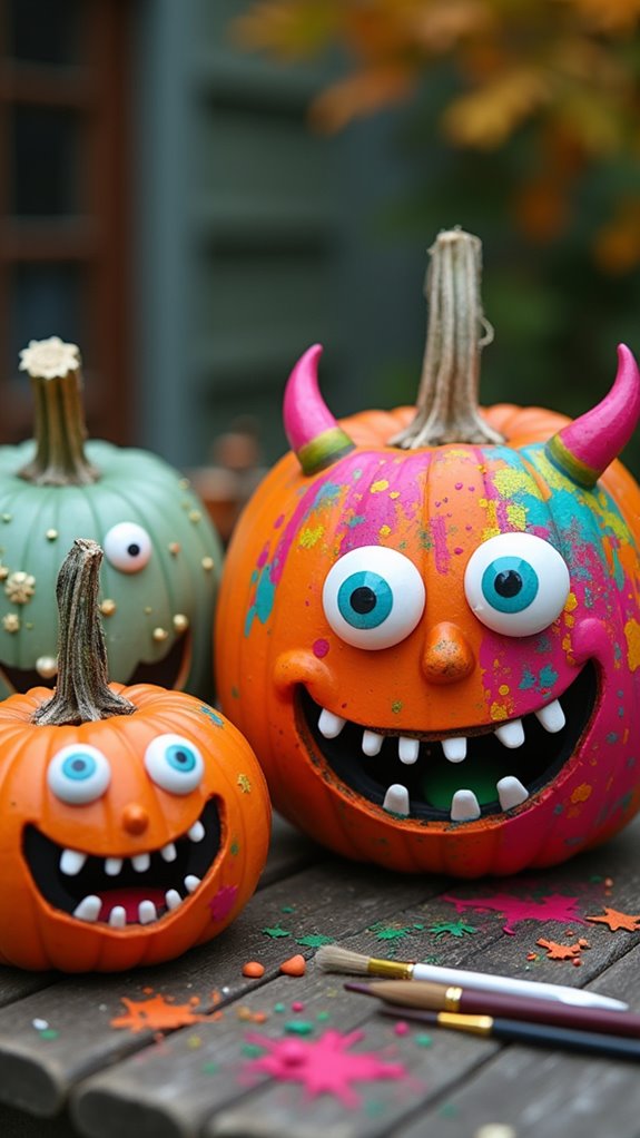 playful pumpkin monster decor
