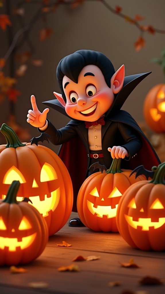 playful vampire jack o lantern