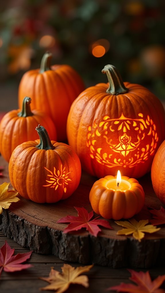 pumpkin candle centerpiece decor