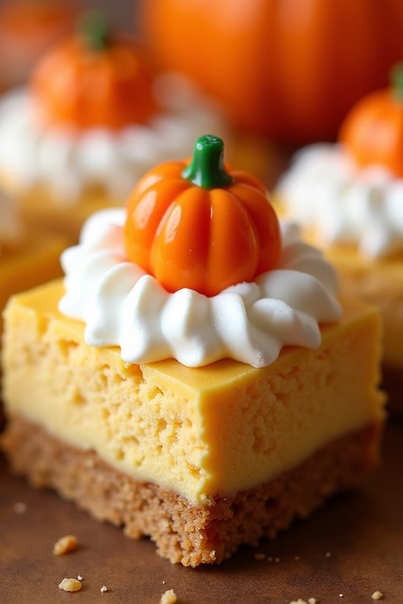 pumpkin cheesecake halloween bars