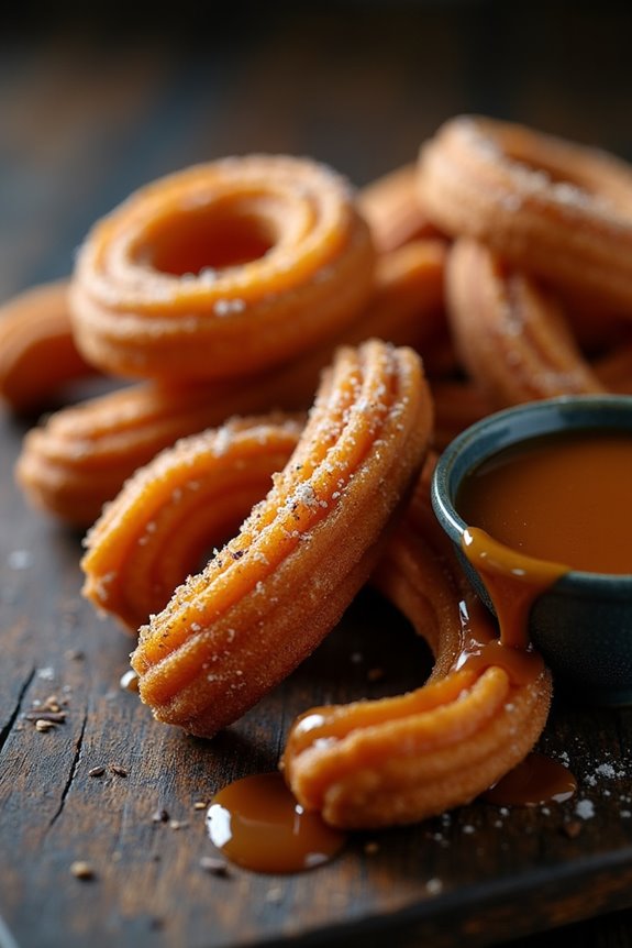 pumpkin churros with bourbon caramel