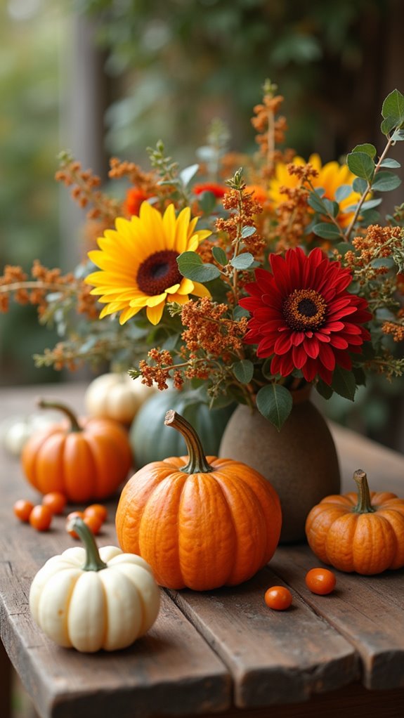 pumpkin floral centerpiece decor