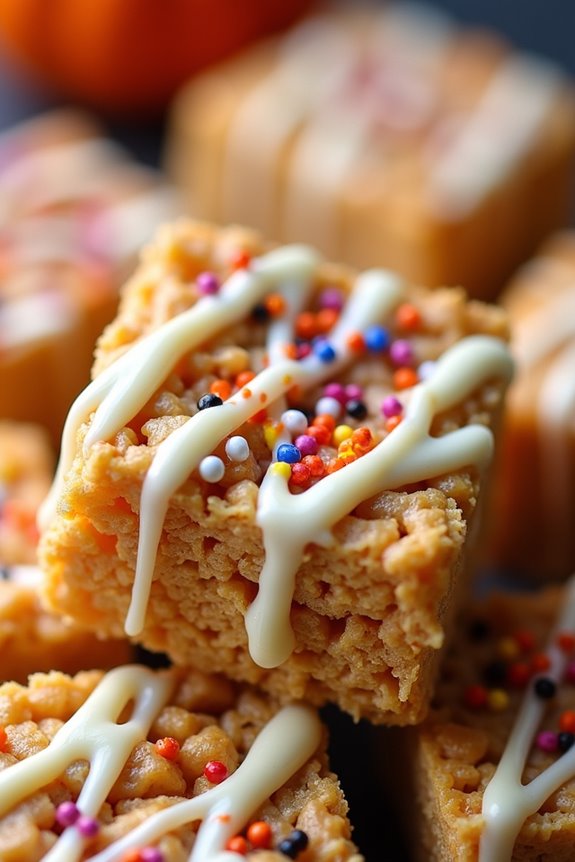 pumpkin spice rice krispies treats