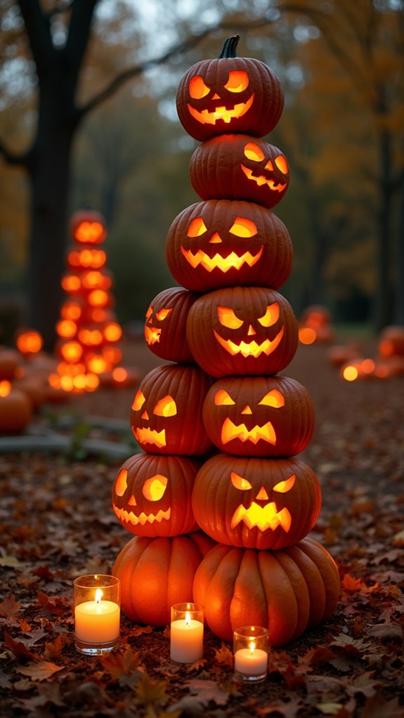 pumpkin stacking for halloween