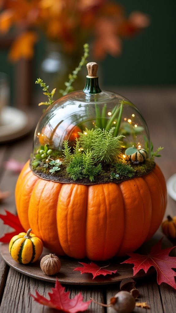 pumpkin terrarium table centerpiece