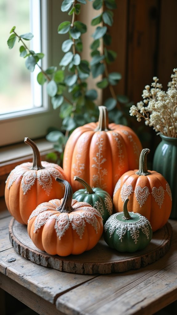 rustic earthy pumpkin decor