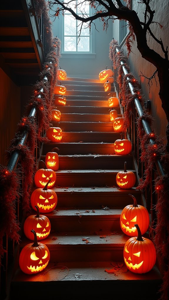 sinister halloween staircase decor