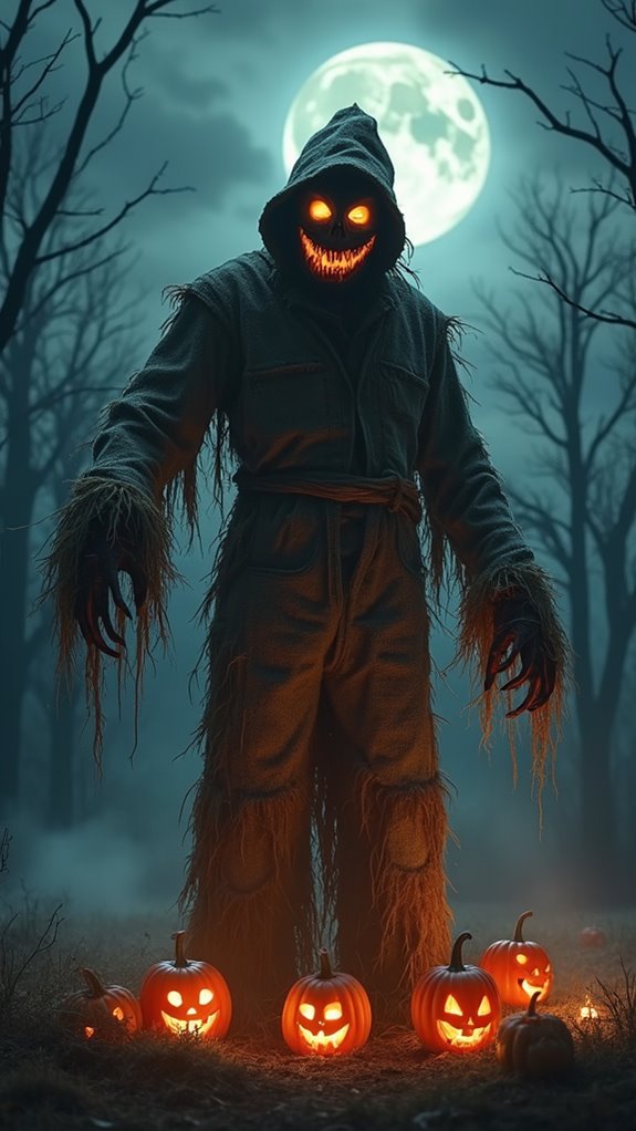 sinister scarecrow haunting yard