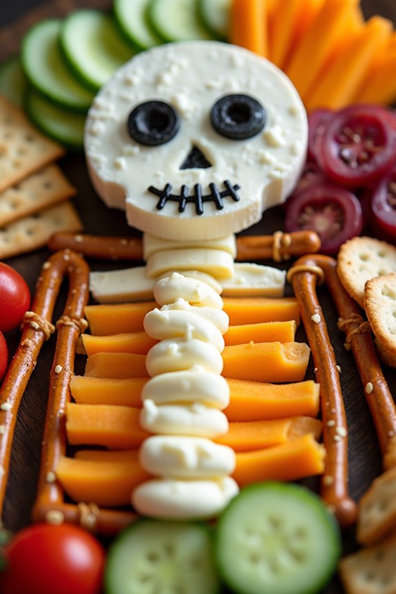 skeleton cheese platter fun