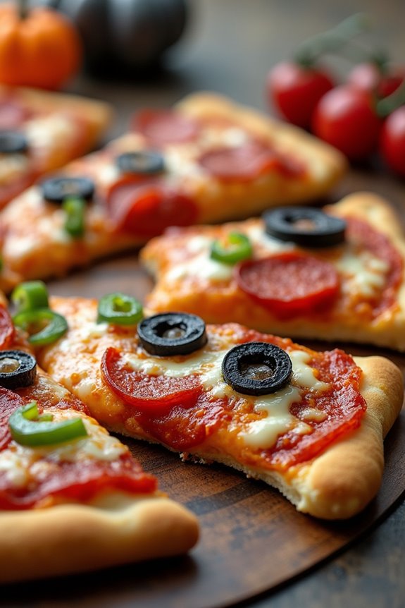 skeleton shaped halloween pizza fun