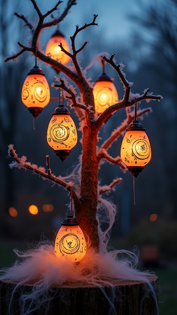 skeleton stand lantern display