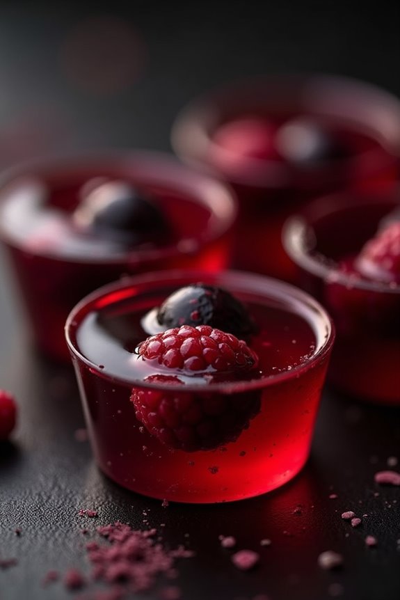 sophisticated red wine jello shots