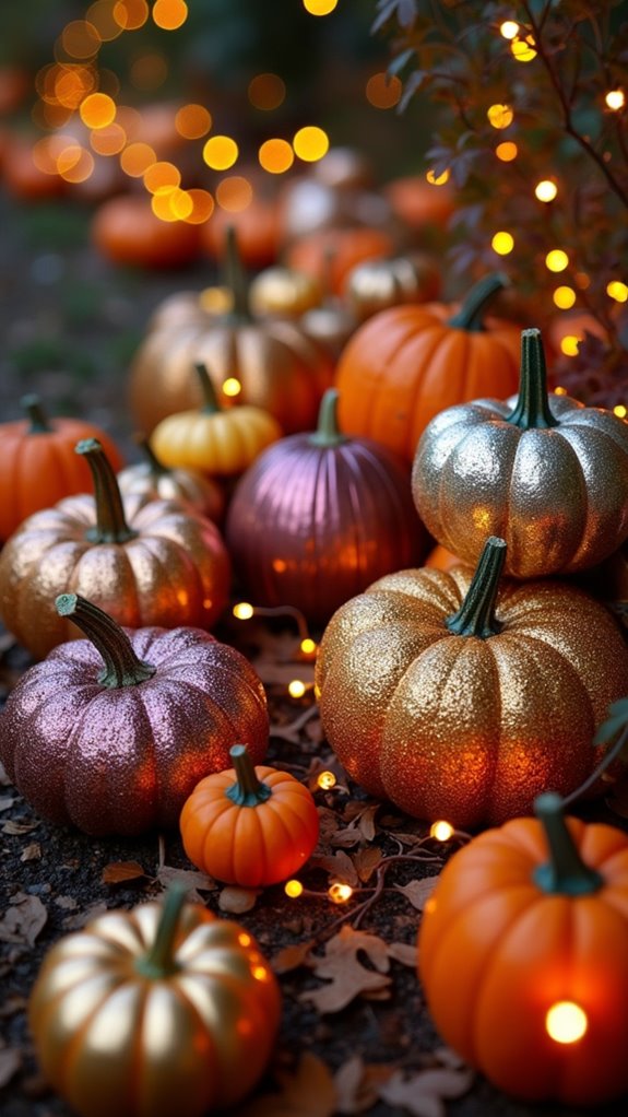 sparkling halloween pumpkin decorations