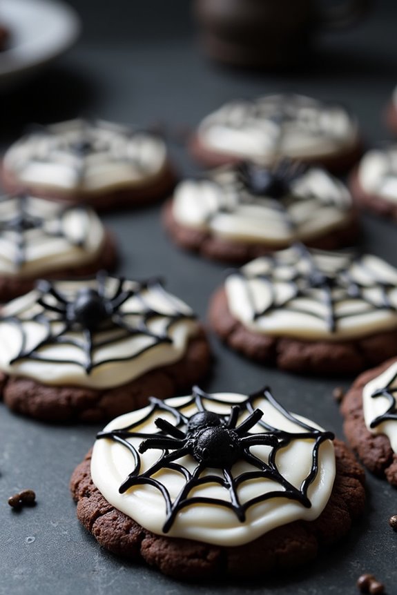spider web halloween cookies