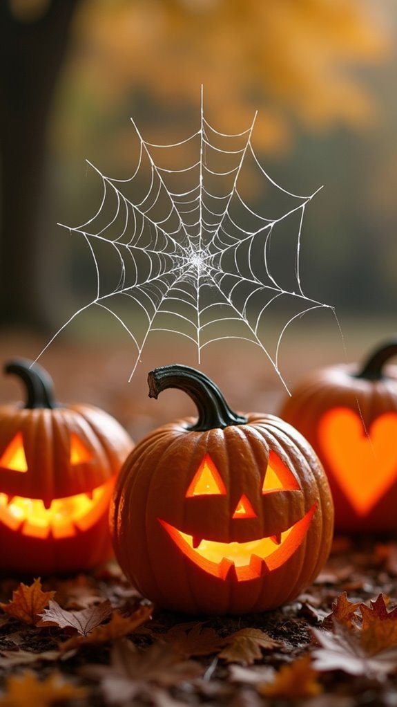spider web pumpkin design