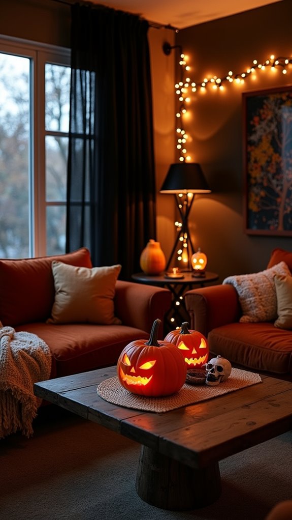 spooky ambiance with lights