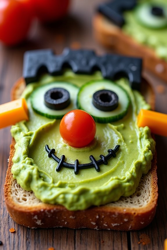 spooky avocado toast creation
