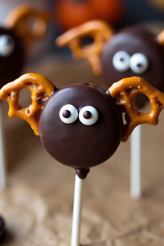 spooky bat oreo pops