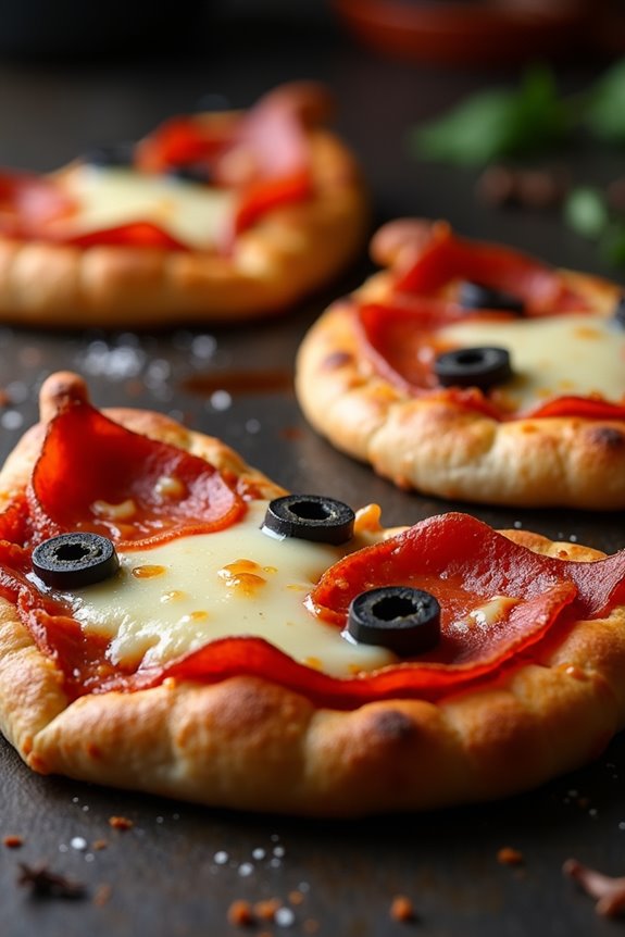 spooky bat shaped pizza treats