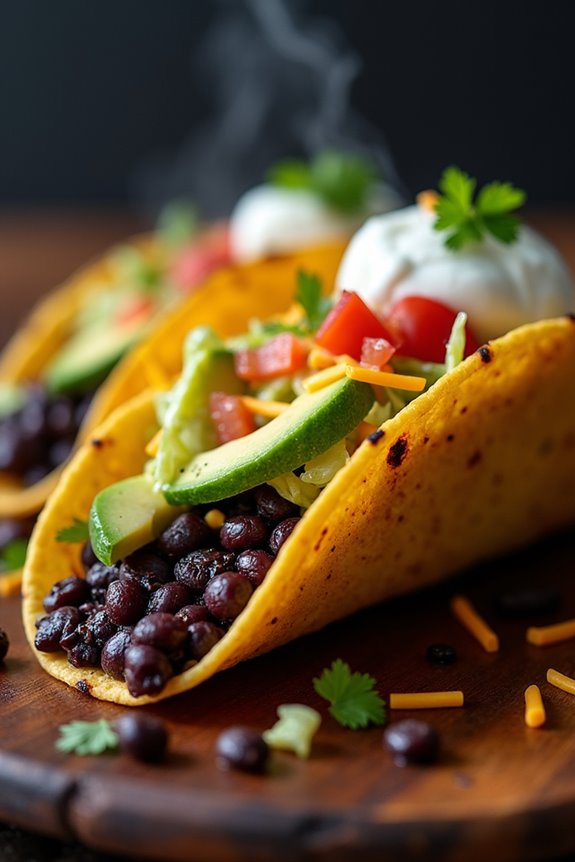 spooky black bean tacos