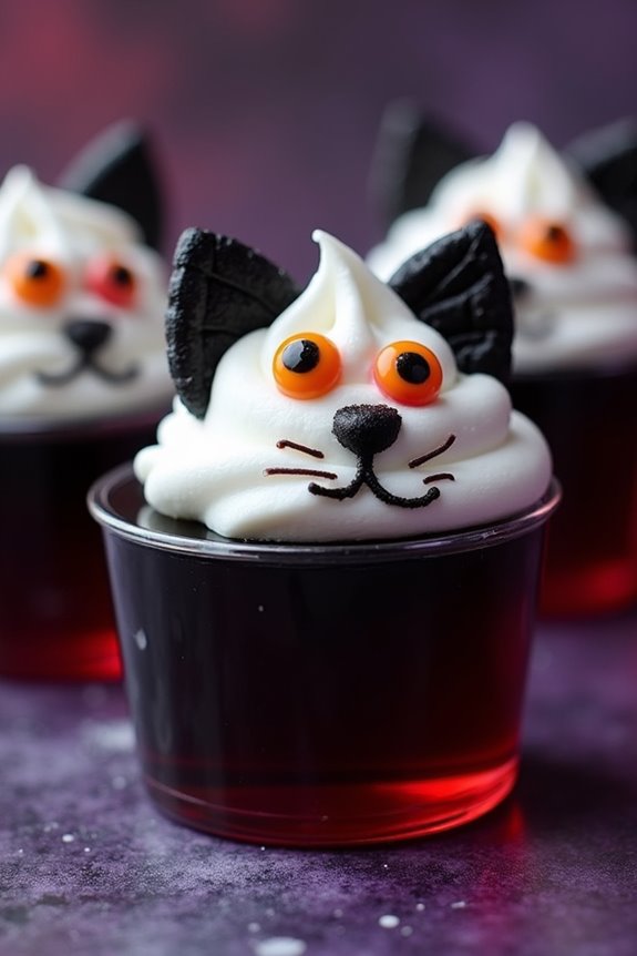 spooky black cat jello shots