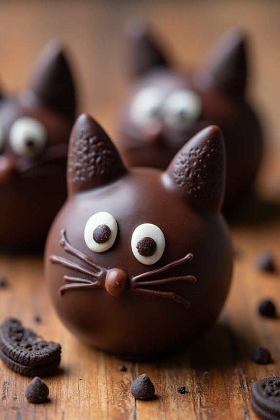 spooky black cat truffles