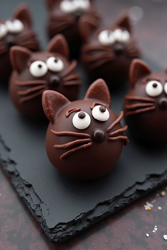 spooky black cat truffles