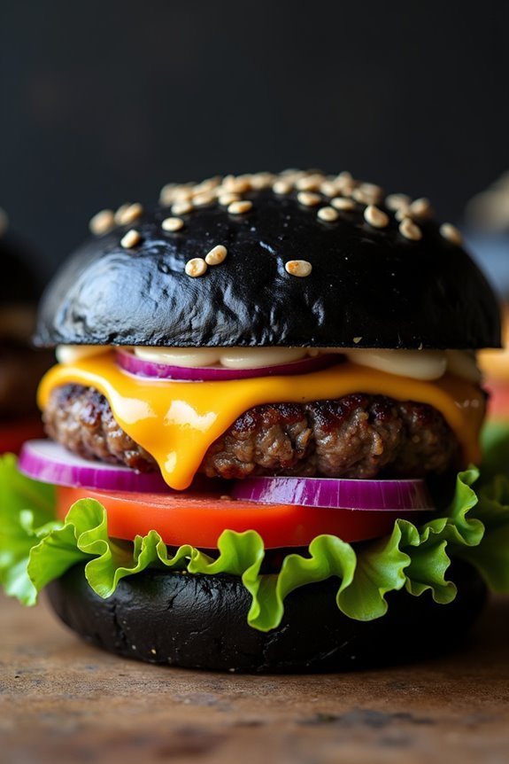 spooky black magic burgers