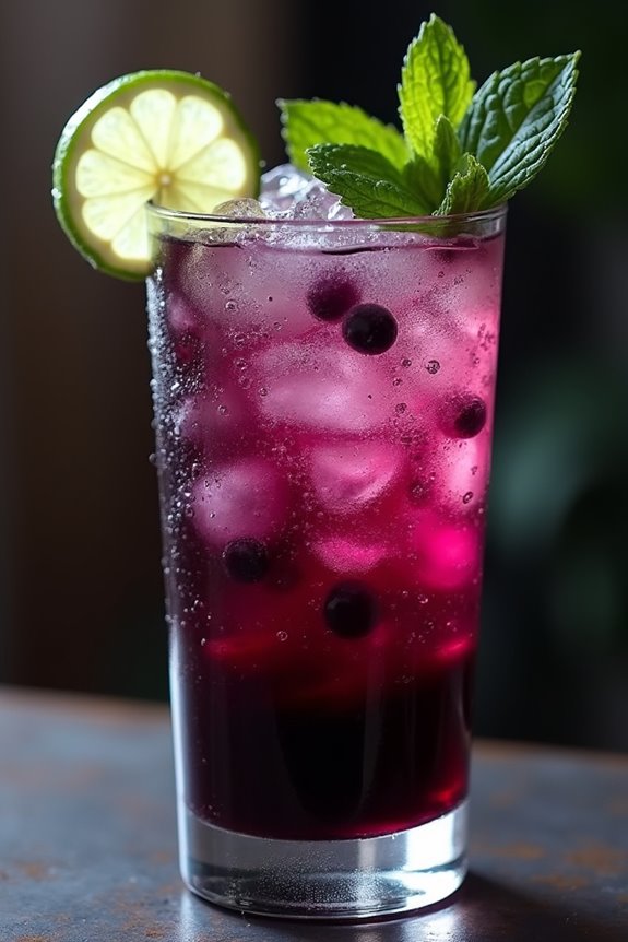spooky blackberry mojito cocktail