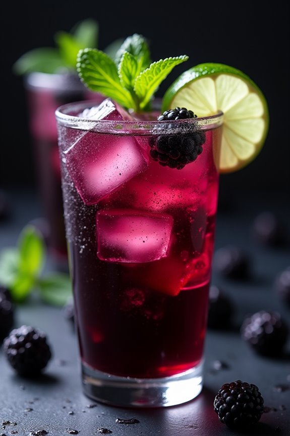 spooky blackberry rum cocktail