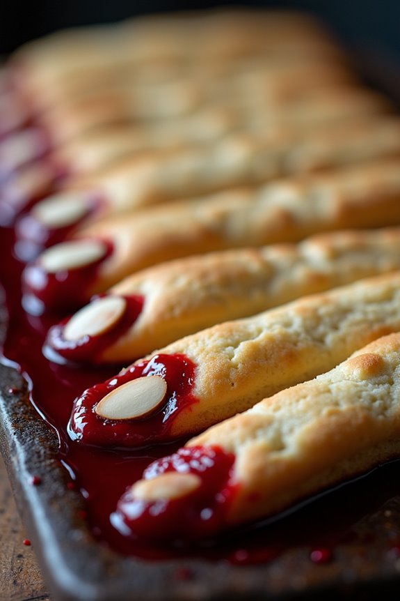 spooky bloody finger cookies