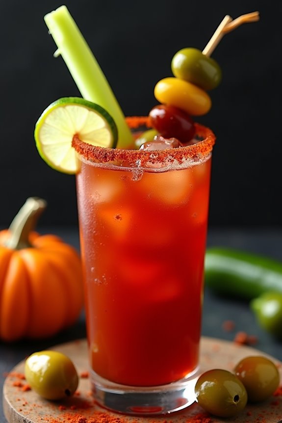 spooky bloody mary cocktail