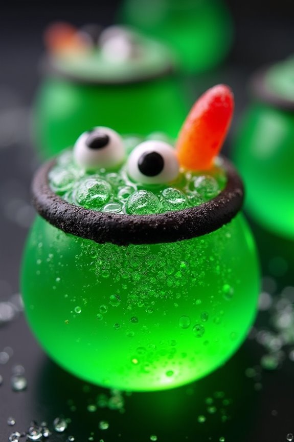 spooky bubbling halloween jello shots