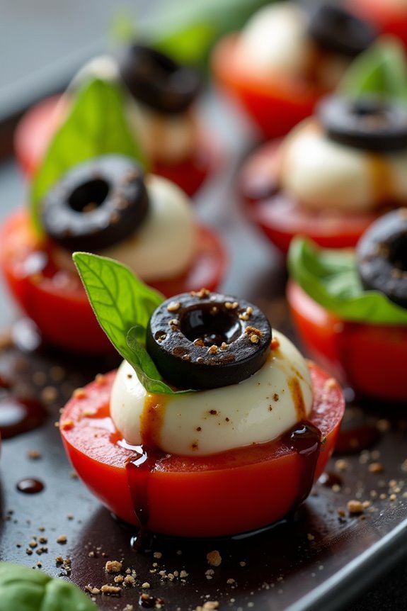 spooky caprese eyeball bites