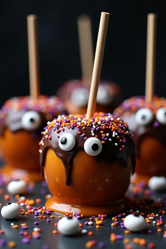 spooky caramel apple treats