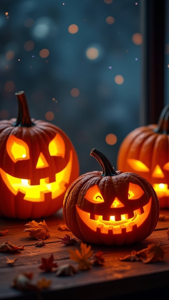spooky carved pumpkin faces