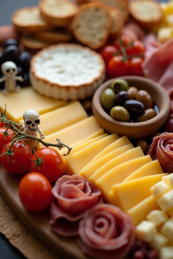 spooky charcuterie board creation