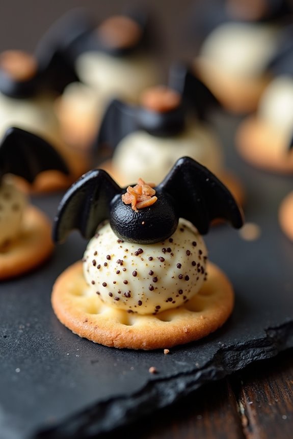 spooky cheese bat appetizers