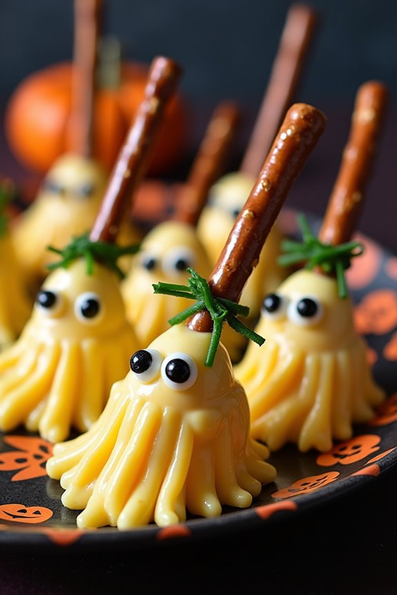 spooky cheese pretzel snacks