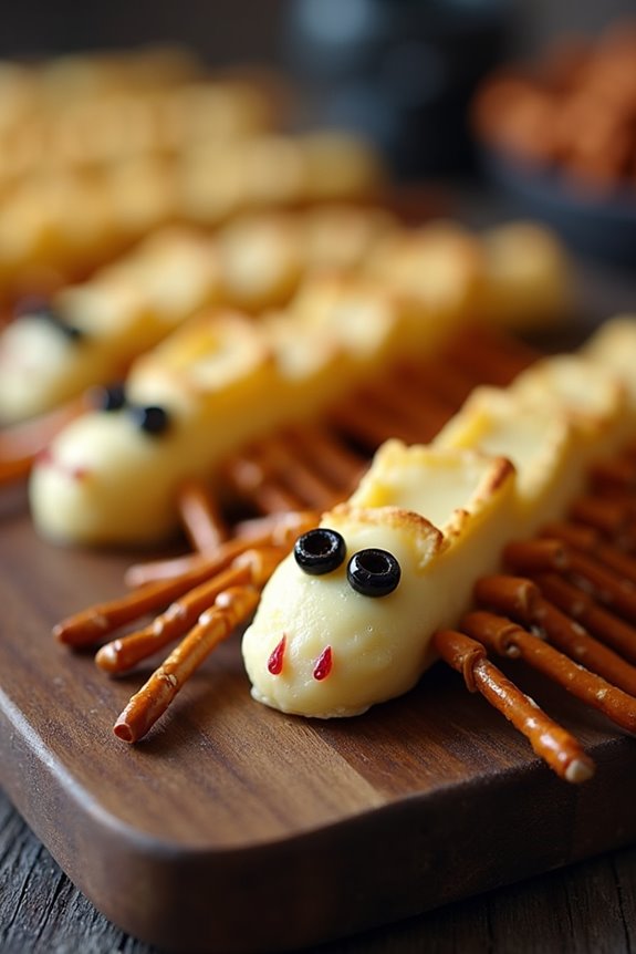 spooky cheese stick treats