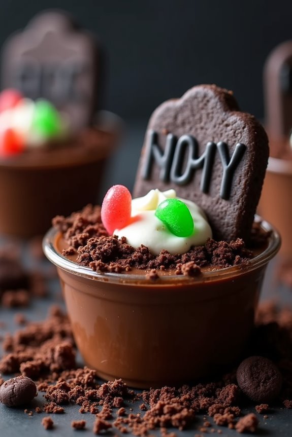 spooky chocolate dessert cups