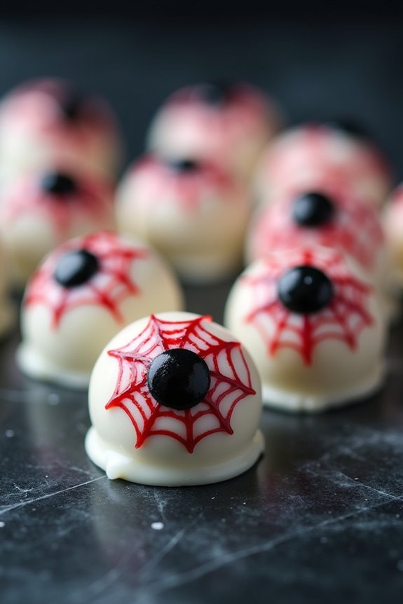 spooky chocolate eyeball truffles