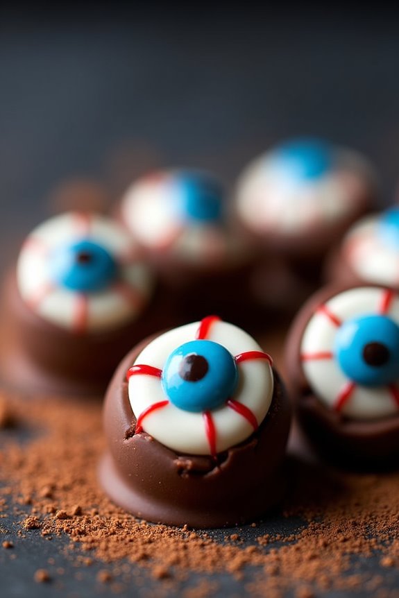 spooky chocolate eyeball truffles