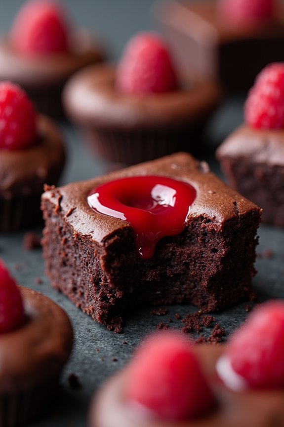 spooky chocolate raspberry brownies