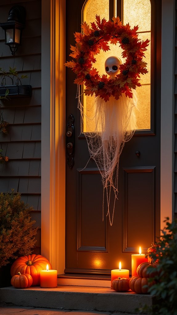 spooky cobweb door decor